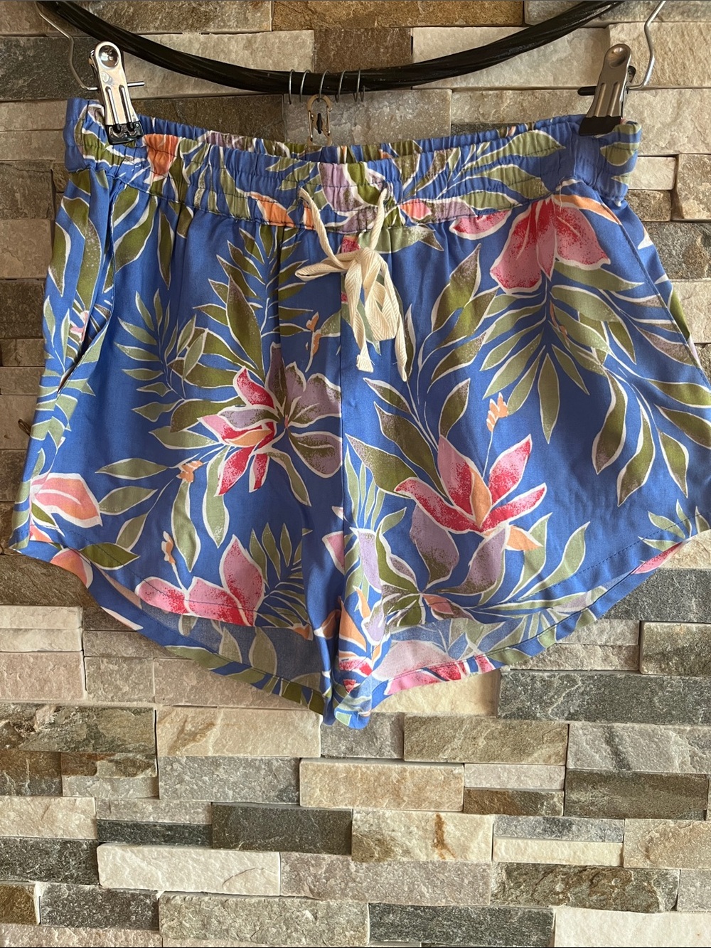 Billabong Blue Floral Drawstring Women’s Shorts